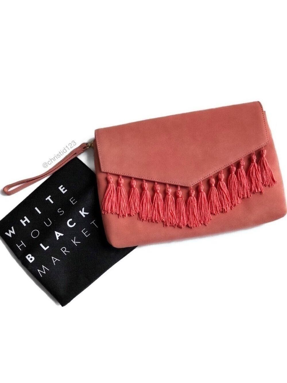 White House Black Market Tassel Clutch Bag